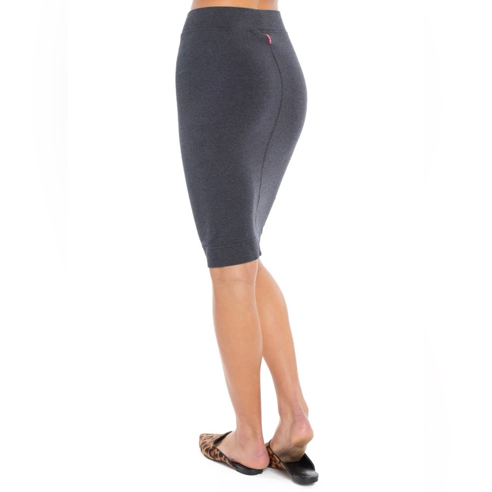 HARDTAIL Grey 90% Cotton Pencil Bodycon Stretch Knee-Length Modest Casual Skirt